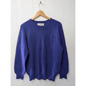 Peruvian Connection 100% Alpaca Blue Knit Sweater Women's Size Large